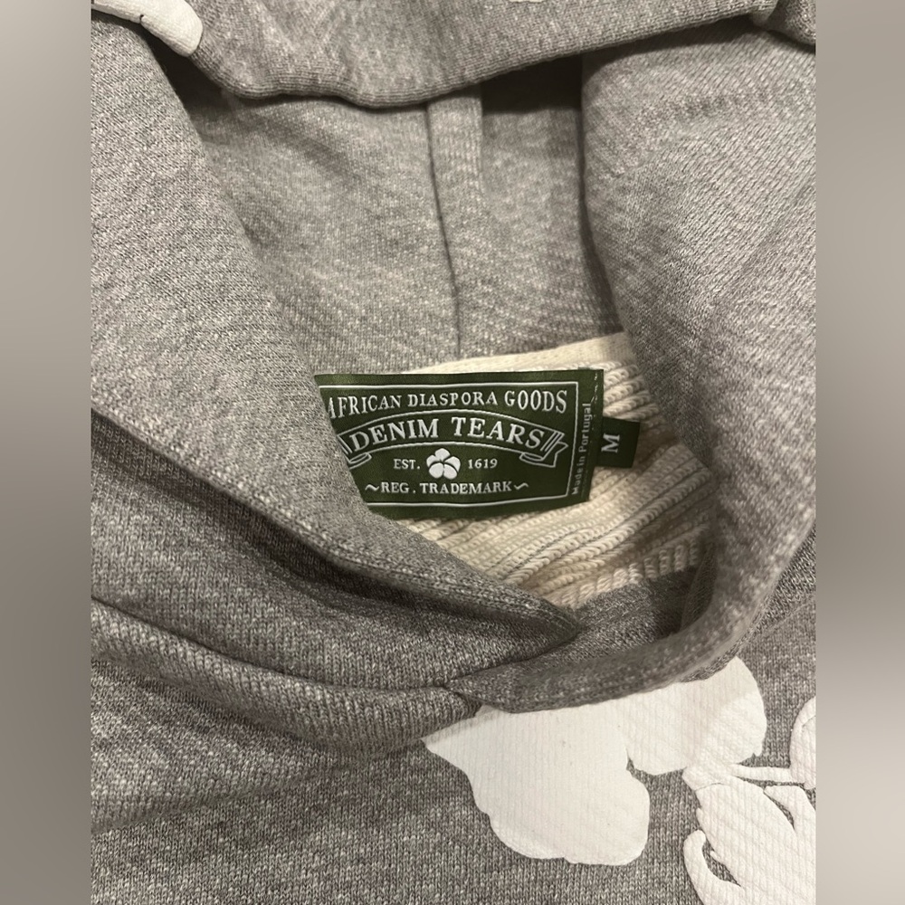 Denim Tears The Cotton Wreath Hoodie Sweatshirt Grey medium M men’s - Picture 5 of 7